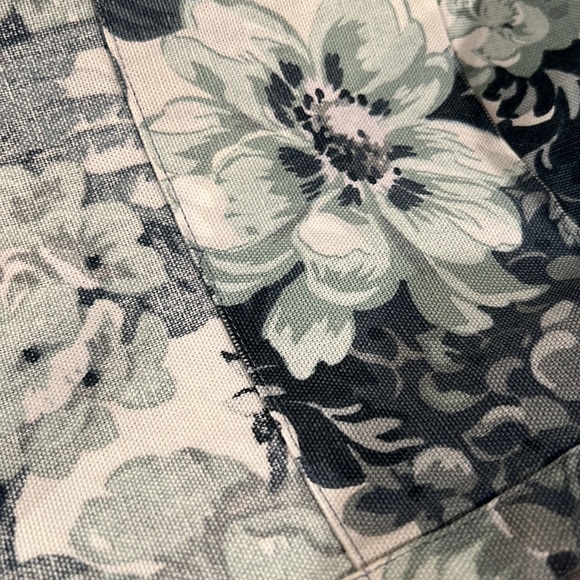 Handmade curtain panels and valances. Blue flowered pattern. - Picture 7 of 10